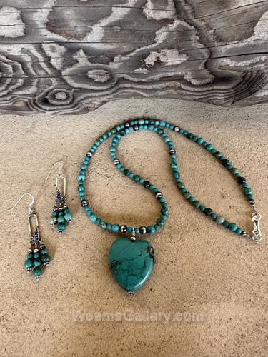 Turquoise Heart Necklace by Myra Gadson